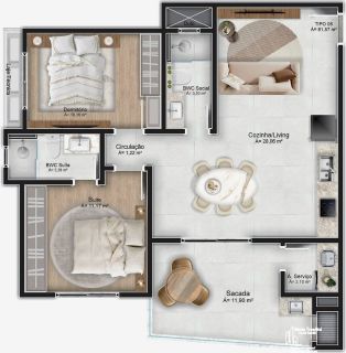 Apartamento com 3 Dormitórios a 70m da Praia no Gravatá em Navegantes