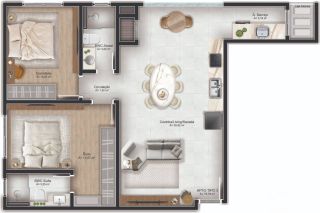 Apartamento Com 3 Dormitórios no  Gravatá em Navegantes