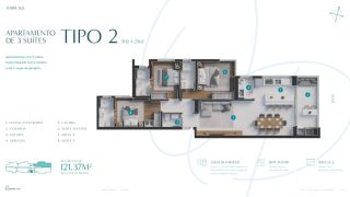 Apartamento Vetter - Frente Mar com 3 Suítes no em Balneário Piçarras