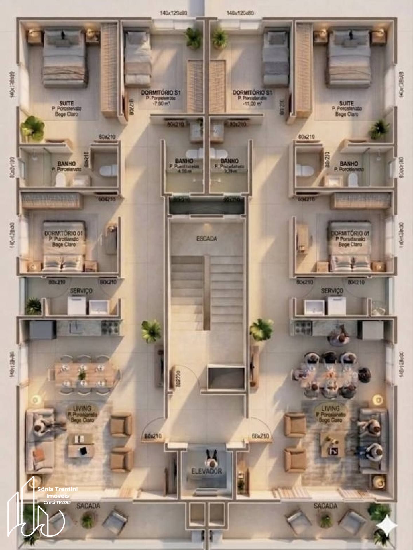 Apartamento 3 Dormitórios no Centro em Baneário Piçarras