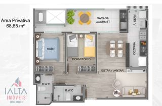 Apartamento Novo com 2 Dormitórios (1 Suíte), 69 m², 2 Vagas, Lazer Completo e a 450 m da Praia