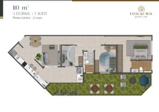 Garden Exclusivo com Quintal Privativo no Estação Real Garden Club – Sofisticação em Salto