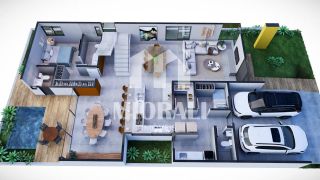 LT - Casa alto padrão 4 suítes em construção com piscina e rooftop no Vista Lagoa