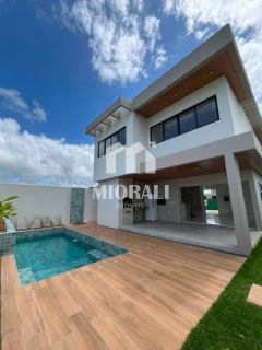 BD - Casa nova 3 suítes com piscina no Condomínio Angatu Barra Nova
