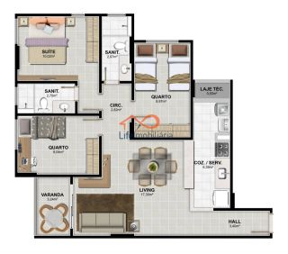 Apartamento à venda no Prestige Residence no Bairro Jabotiana em Aracaju/SE