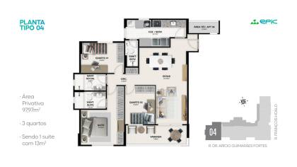 Epic Residence - O INVESTIMENTO PERFEITO EM ARACAJU | 3/4 sendo 1 suite