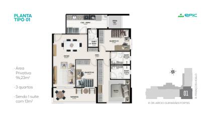 Epic Residence - O INVESTIMENTO PERFEITO EM ARACAJU | 3/4 sendo 1 suite