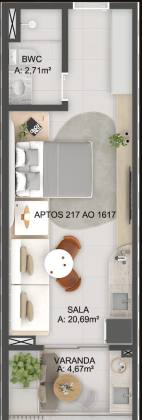 Concept Jardins: Studio, apartamento 1 ou 2/4-Inovação e Sofisticação no bairro Jardins