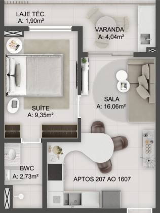 Concept Jardins: Studio, apartamento 1 ou 2/4-Inovação e Sofisticação no bairro Jardins