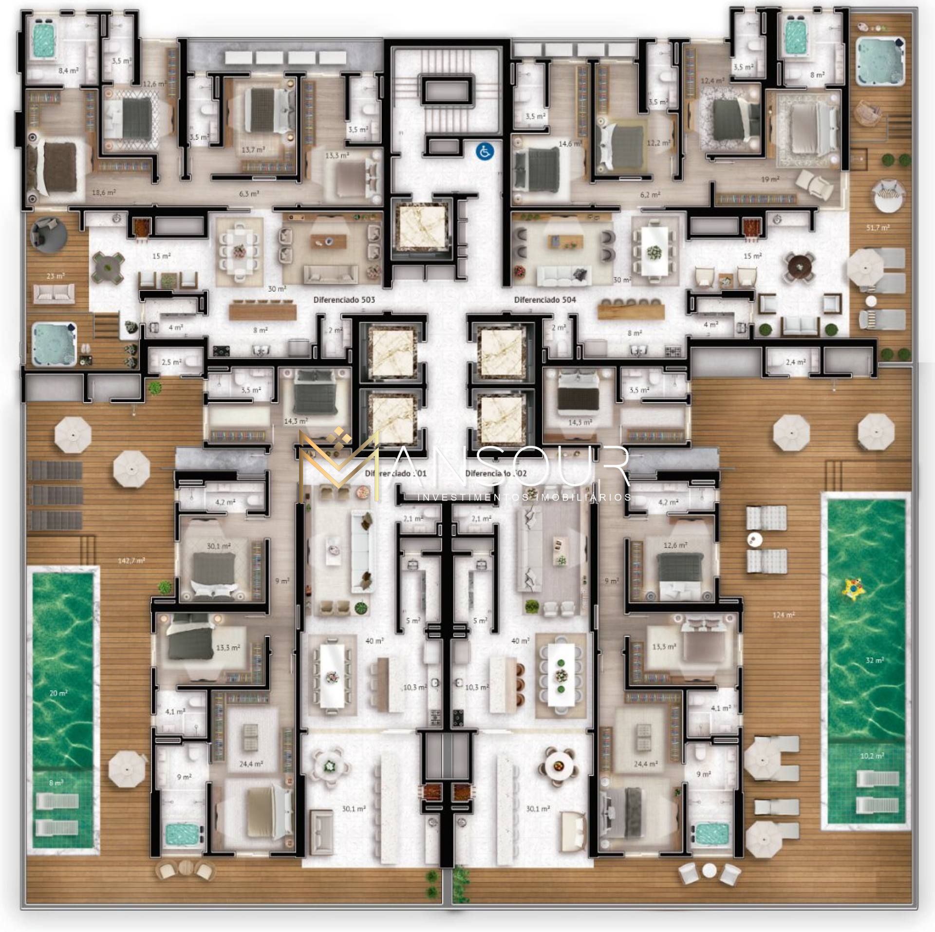 ALTO PADRÃO Apartamento  4 suítes