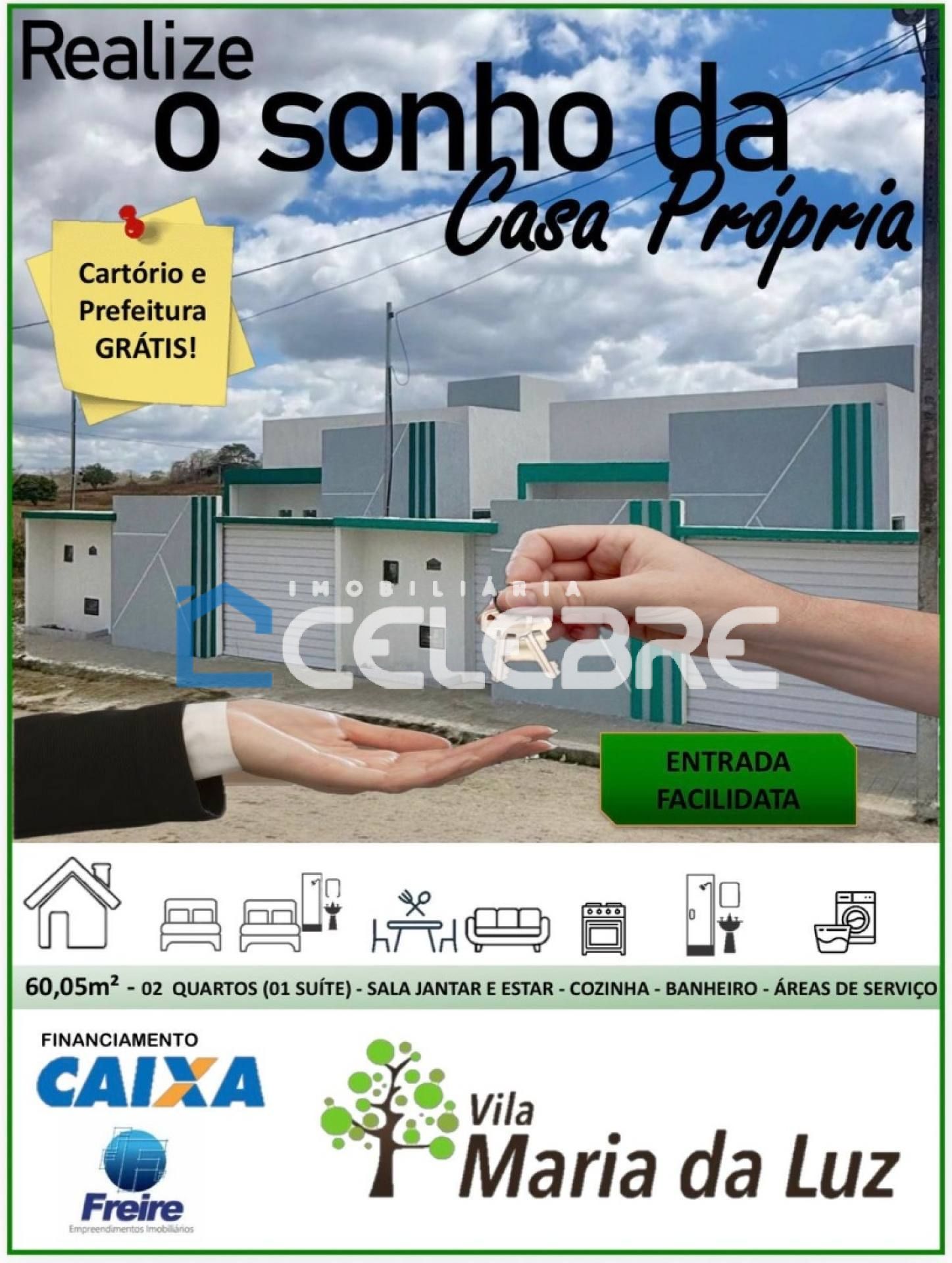 Casa para vender com 2 quartos sendo uma suíte na Vila Maria da Luz em Campina Grande