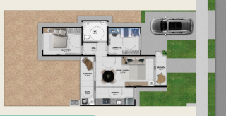 RESIDENCIAL BARRA GARDEN - CASA DE 2/4 SENDO 1 SUÍTE