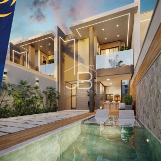 Casa de alto padrão em condomínio à venda em Eusébio-CE, com 4 quartos, 4 suítes e 154m² de área.