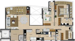 Apartamento Para Vender com 3 quartos 3 suítes no bairro coco em Fortaleza