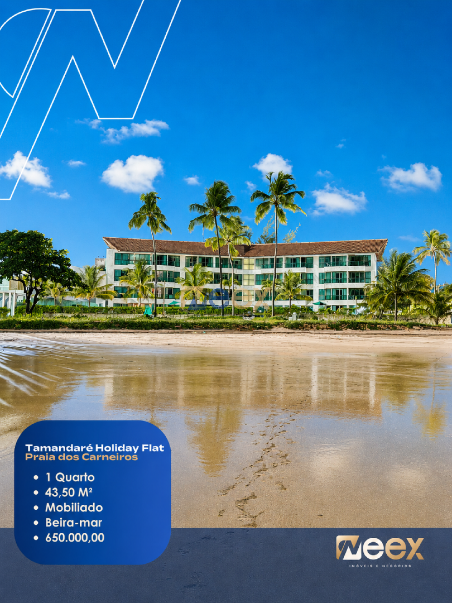 Apartamento à Venda com 1 Suíte na Praia dos Carneiros – Tamandaré/PE