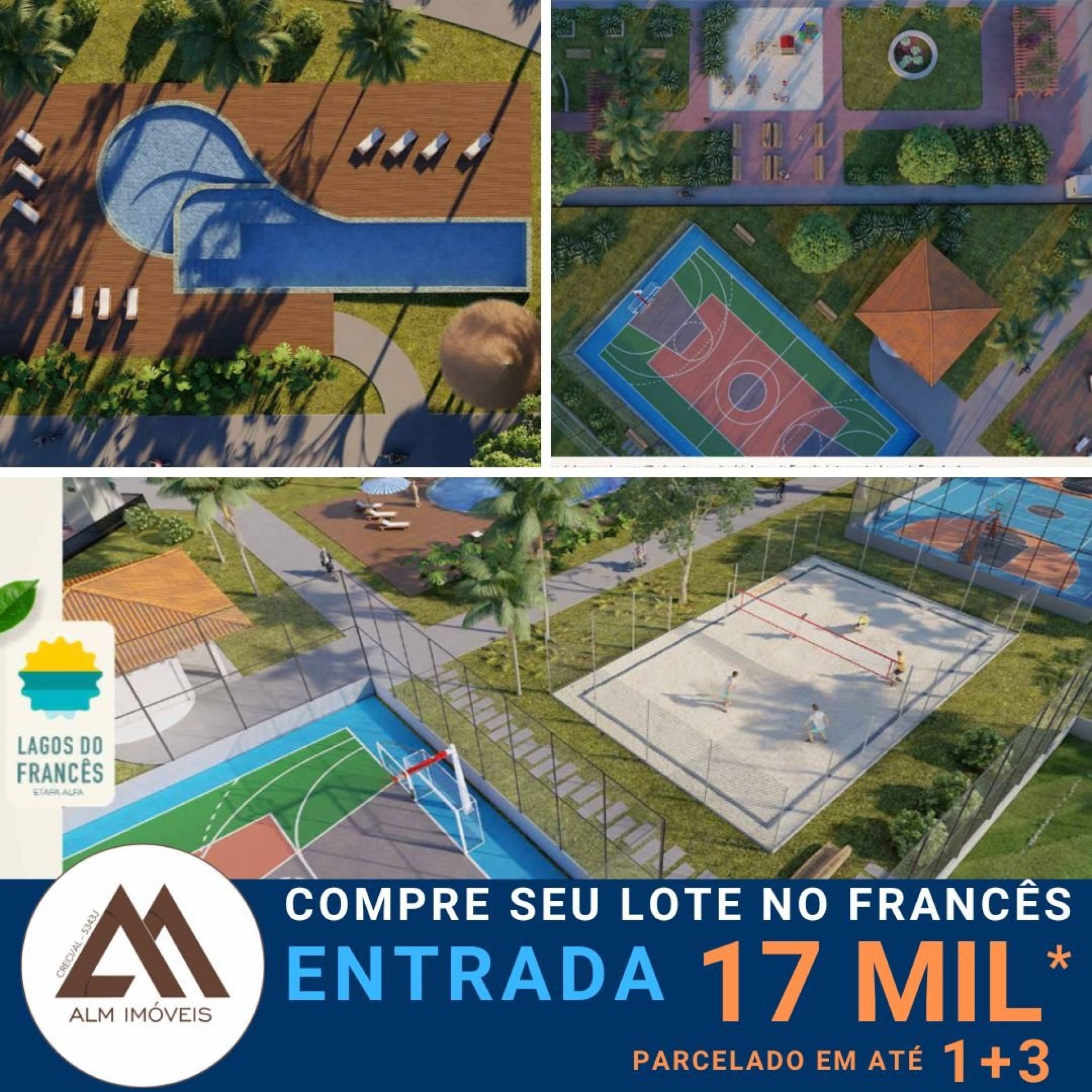 LOTES DE 10X24 EM CONDOMÍNIO FECHADO NO FRANCÊS A 1,5KM DA PRAIA