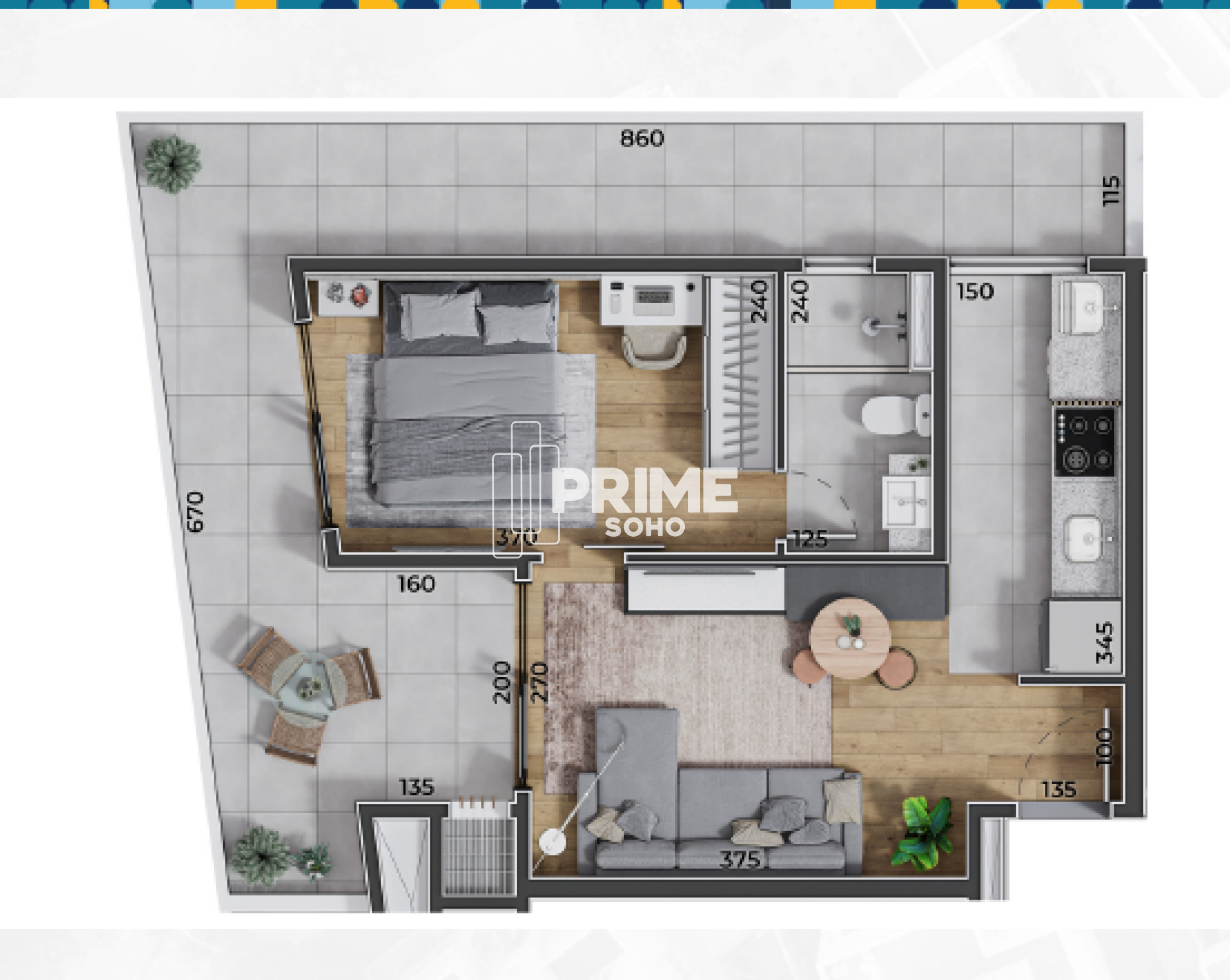 Apartamento Garden Elevado com 1 Quarto e Vaga ao Lado do Shopping Palladium
