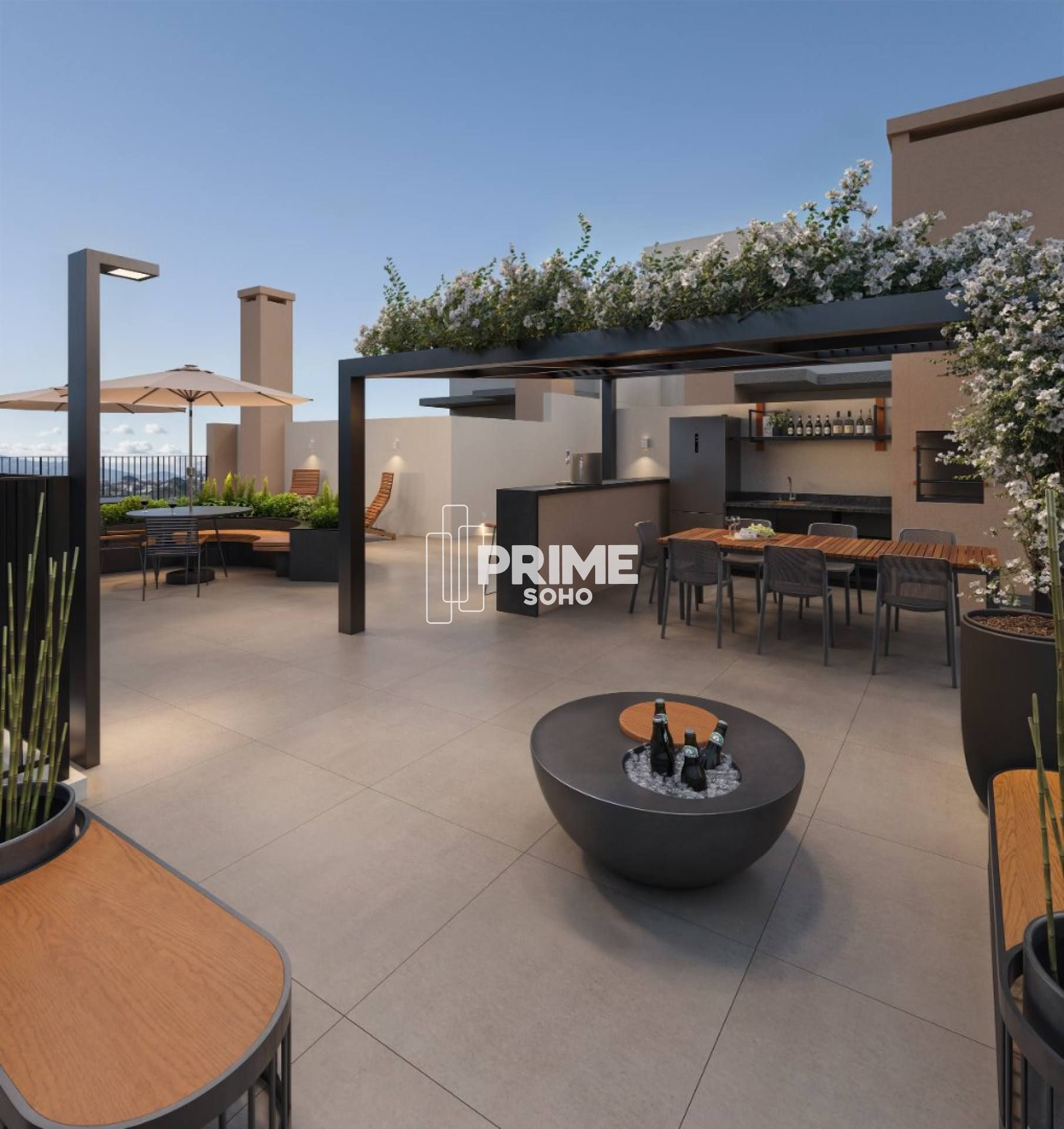 Studio com Sacada em Andar Alto Próximo ao Jardim Botânico