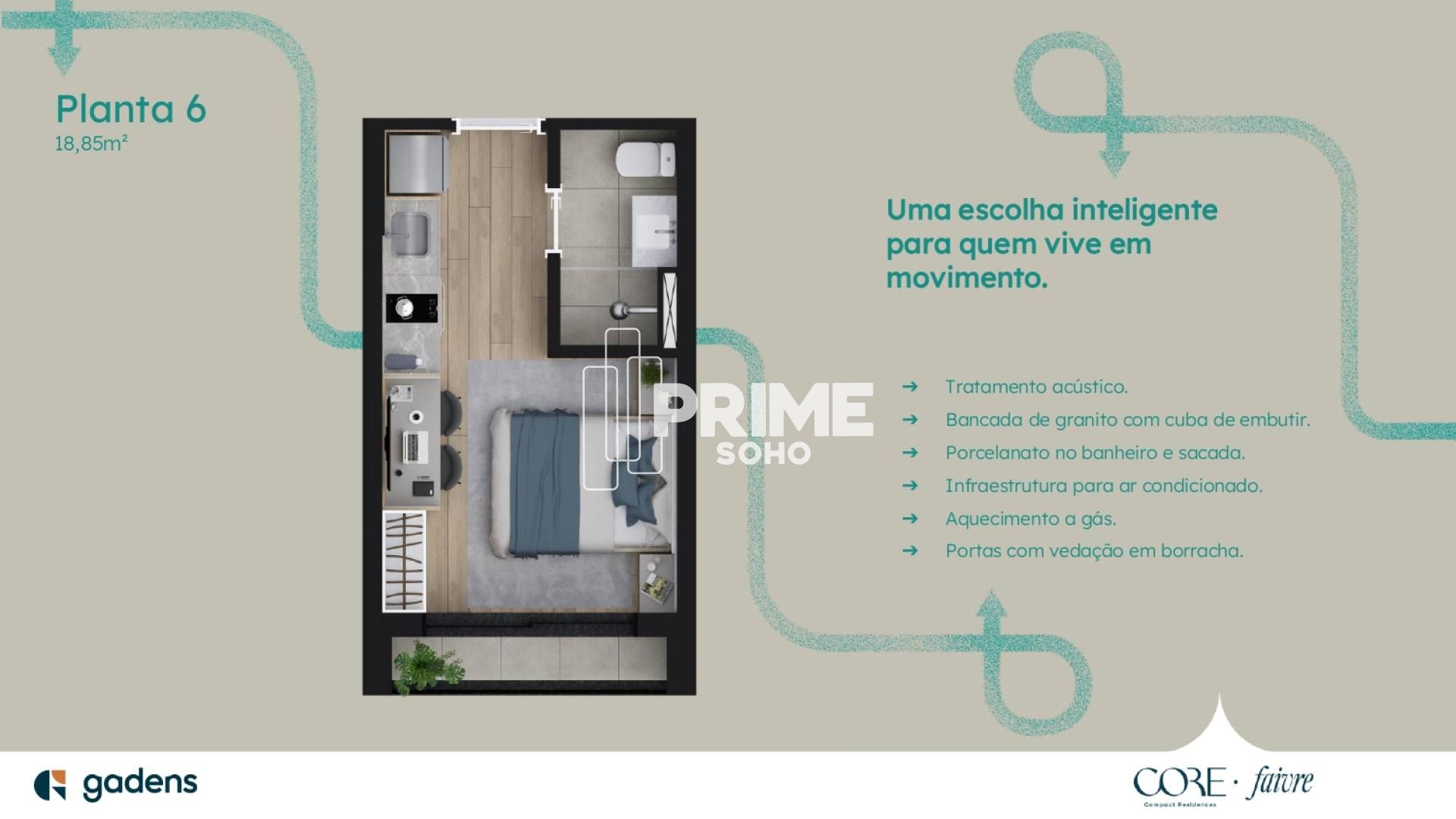 APARTAMENTO À VENDA NO CORE FAIVRE, COM 18M² PRIVATIVOS NO CENTRO DE CURITIBA