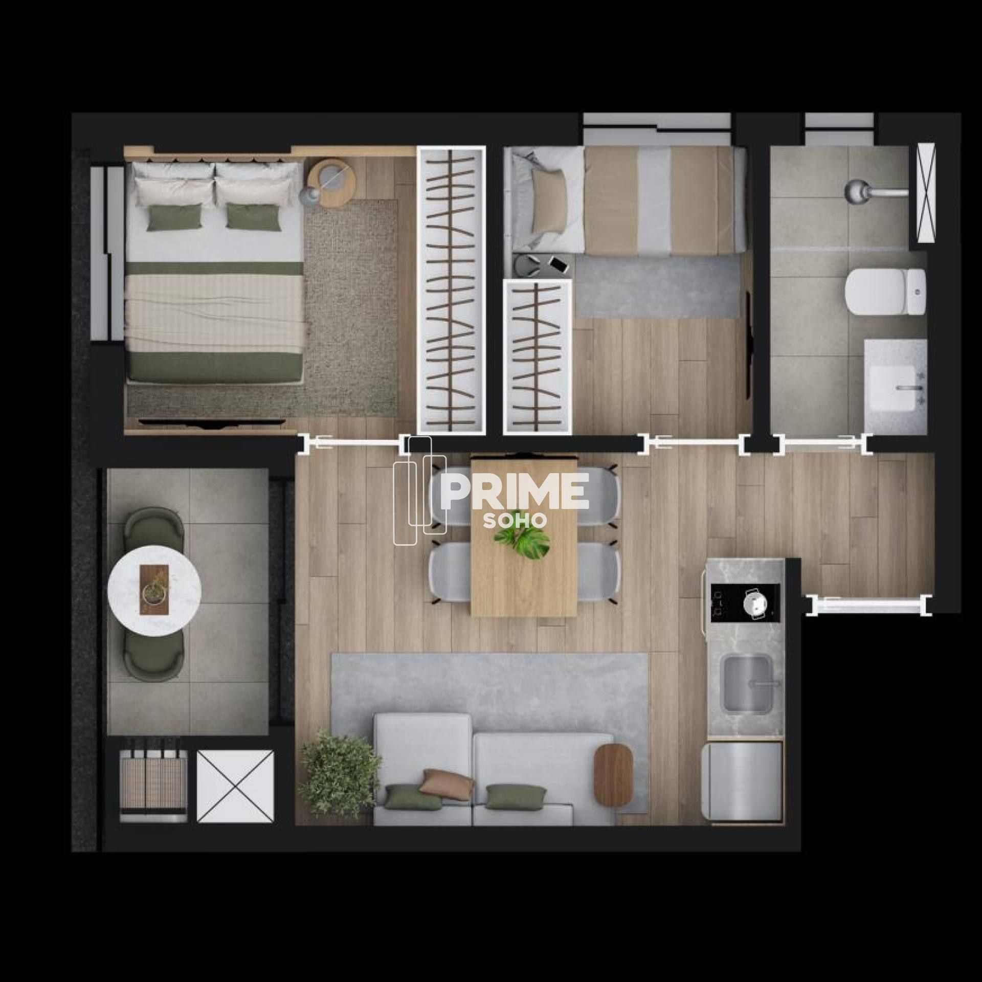 APARTAMENTO À VENDA COM 2 QUARTOS E 33M² PRIVATIVOS NO CENTRO