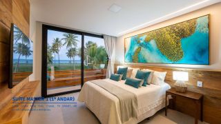 Casa de Condomínio Para Vender pé na areia na Praia do Forte. Com 800m² de área útil e 8 suítes.