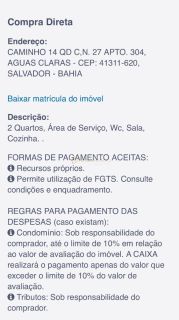 Apartamento 2/4 Cajazeiras Leilão CAIXA