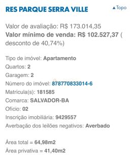 2/4 Residencial Parque Serra Ville Leilão CAIXA