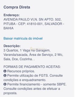 Pituba 3/4 Leilão CAIXA