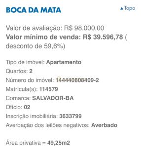 Apt 2/4 Cajazeiras V - Leilão CAIXA