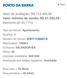 2/4 Leilão CAIXA, Porto da Barra