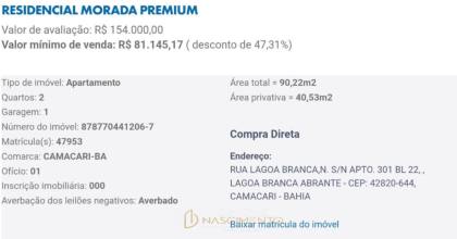 LEILÃO CAIXA 2/4 - Camaçari