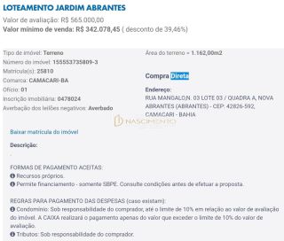 TERRENO LEILÃO CAIXA, ABRANTES