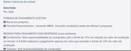 Sala no Rio Vermelho, LEILÃO CAIXA