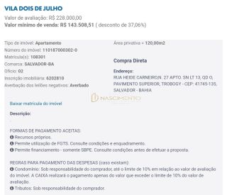 Leilão CAIXA, 3/4 Aceita Financiamento