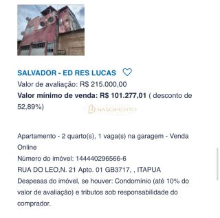 2/4 com varanda, LEILÃO CAIXA ITAPUÃ