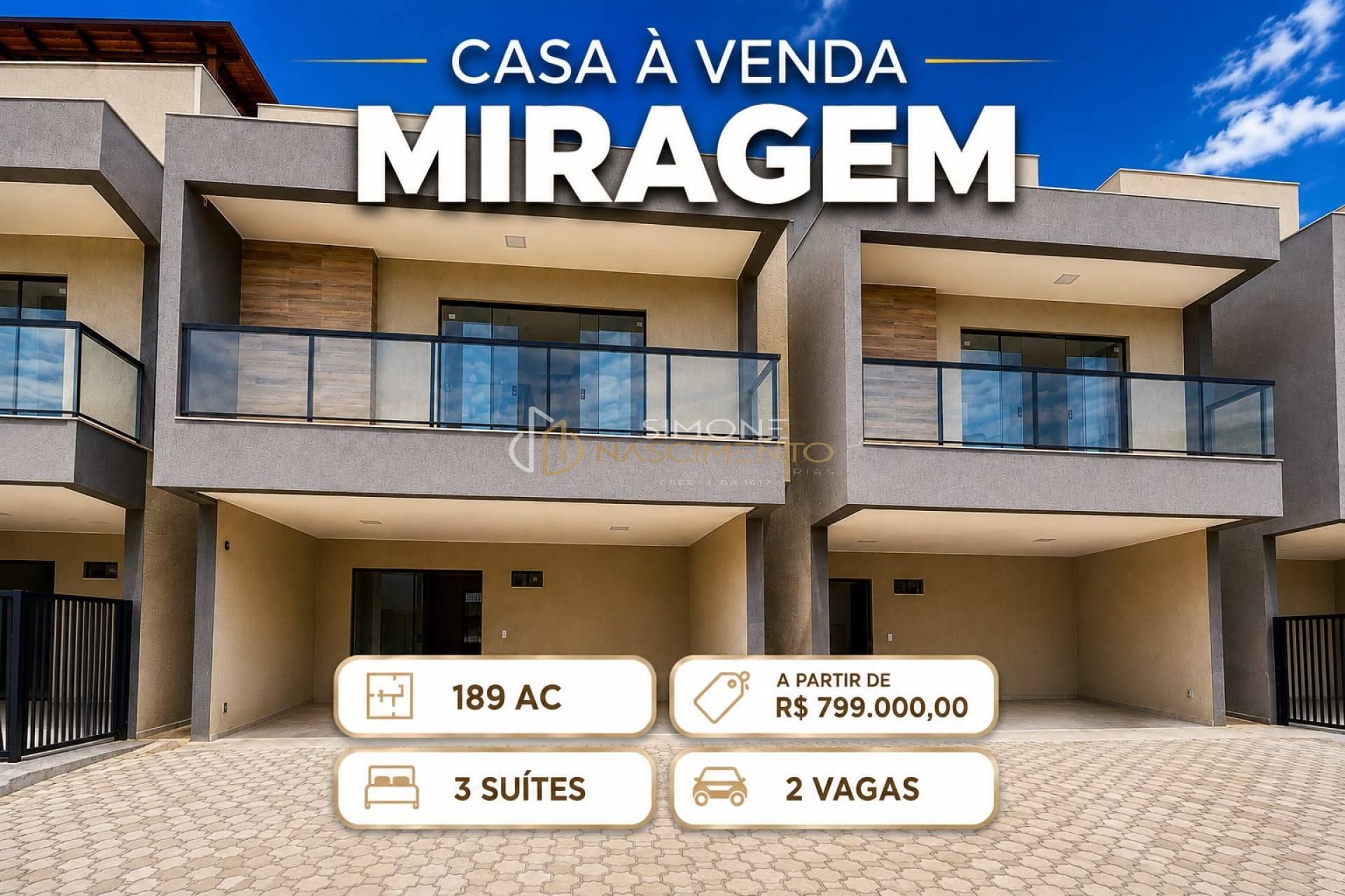 Casa à Venda 3 suítes - Miragem - Lauro de Freitas - Ba