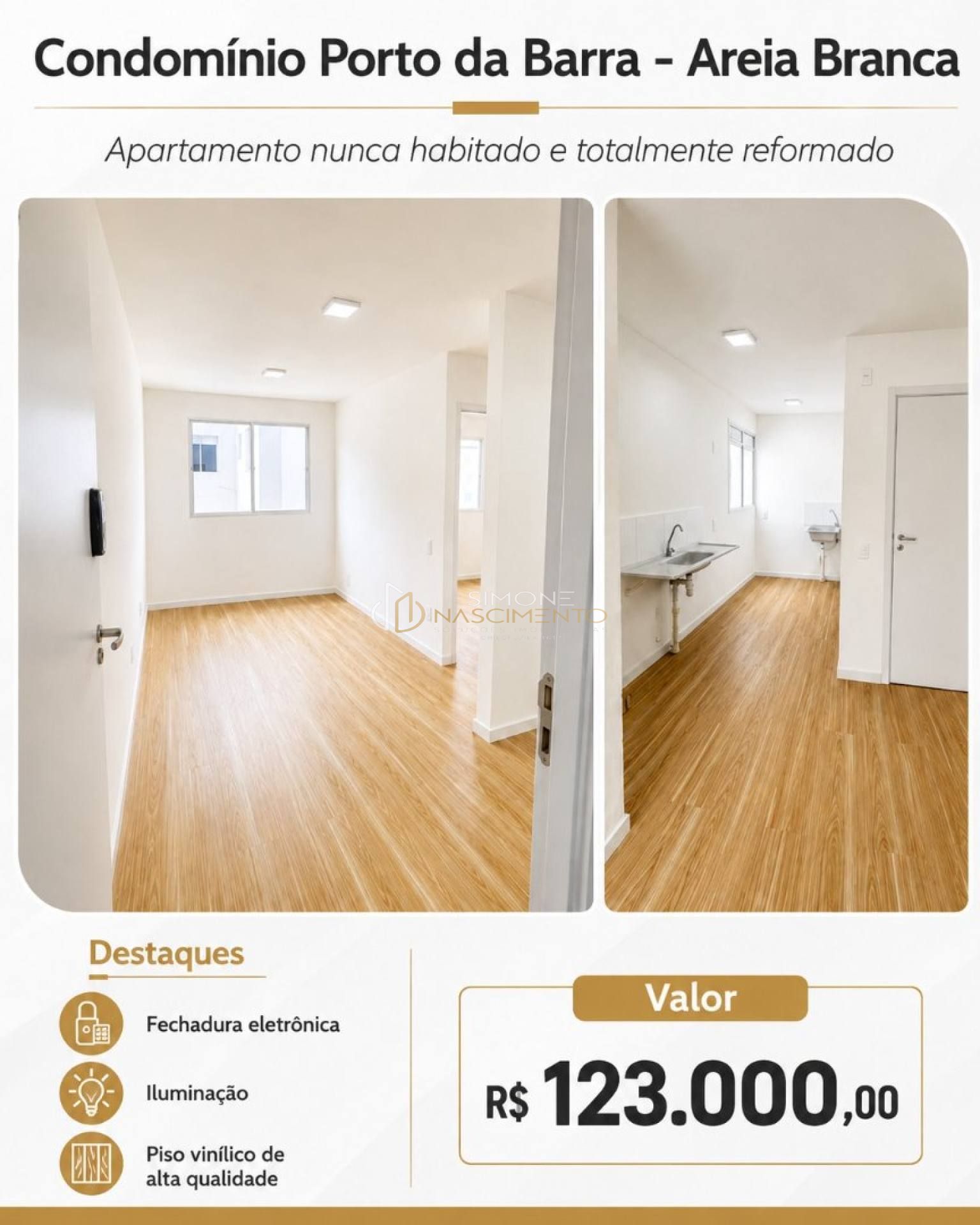 Apartamento Novo e Reformado à Venda – Condomínio Porto da Barra | Areia Branca*