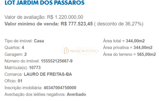 Casa com 4 Quartos, 344m² no Centro de Lauro de Freitas – Oportunidade