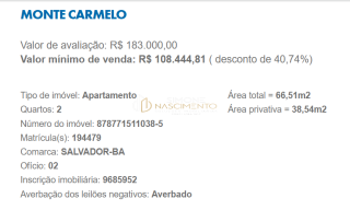 Apartamento à Venda – Monte Carmelo | Dom Avelar – Salvador/BA