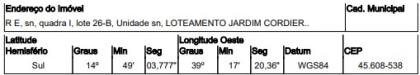OPORTUNIDADE CAIXA | TERRENO 3/4 EM JACANA – ITABUNA COM 62% DE DESCONTO