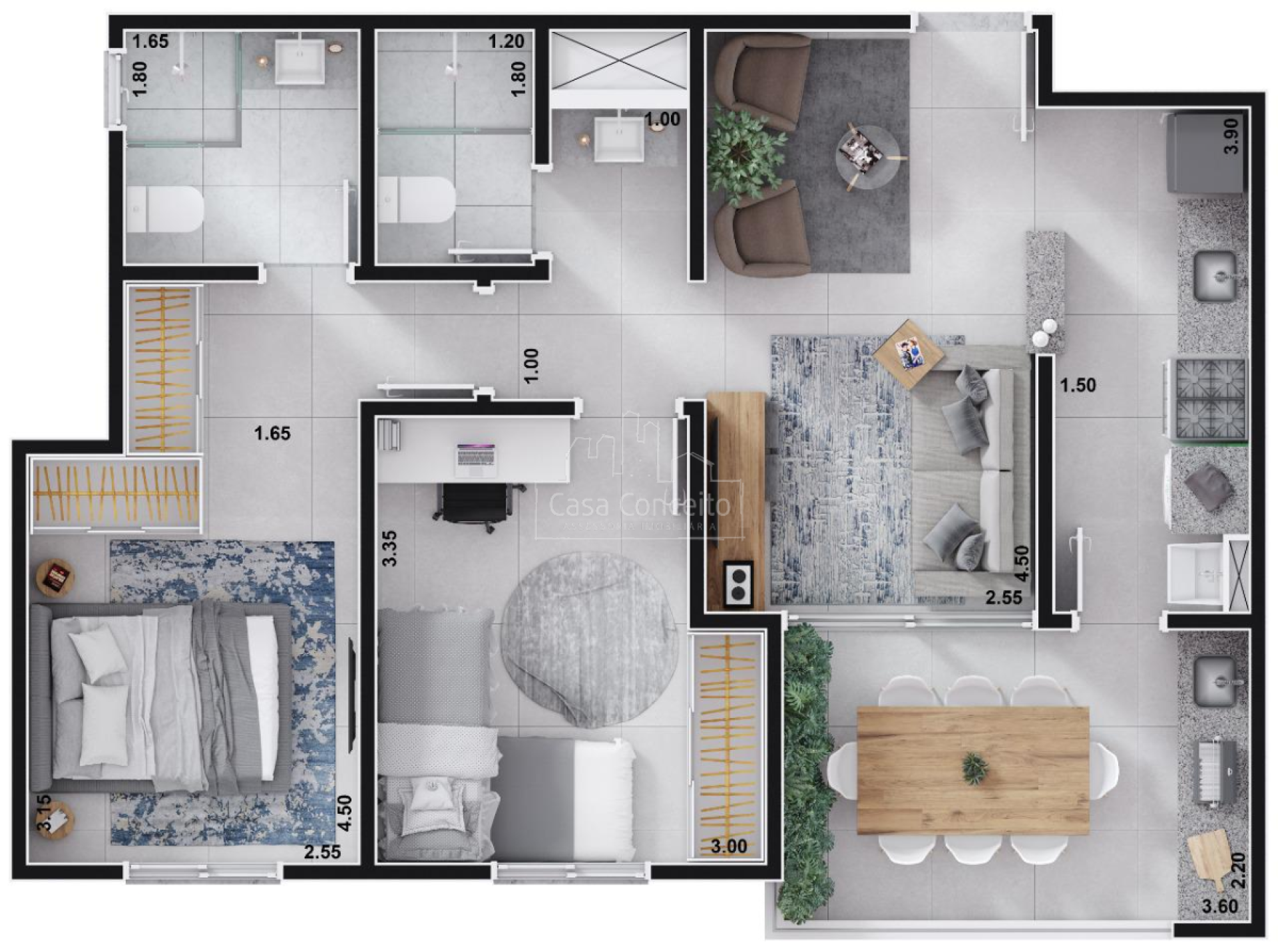 Apartamento Na Planta Para Vender com 2 quartos 1 suítes no bairro Vila Espirito Santo em Sorocaba