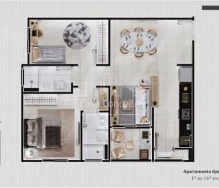 Apartamento 58m com suite Fluxo facilitado com entrega para 2027 na zona sul