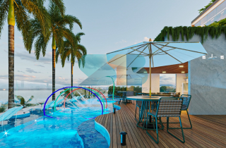 Studio Térreo Beira Mar e Pé na Areia | 20,43m² | Praia de Campas | Área de lazer no RoofTop |Allure Beach Prime