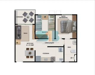 Apartamento Para Vender com 2 quartos 1 suítes no bairro Dois Carneiros em Jaboatão Dos Guararapes