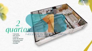 More bem no mais novo condomínio clube reserva do capibaribe, 2 quartos com suíte e varanda, elevador em todas as torres.