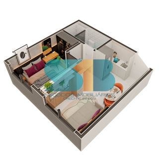 More no coração do Recife, apartamento com 1 quarto na Boa vista