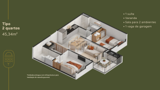 Costa dos Coqueiros | 2 Quartos Térreo | Financie at[e 90% pela Caixa
