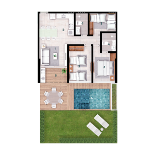 Tropi Eco Residência - Apto Térreo frente Garden