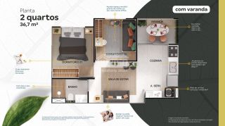 Vista do Golf | 2 Quartos com Varanda | Varzea