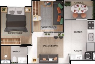 Vista do Golf | 2 Quartos com Varanda | Varzea